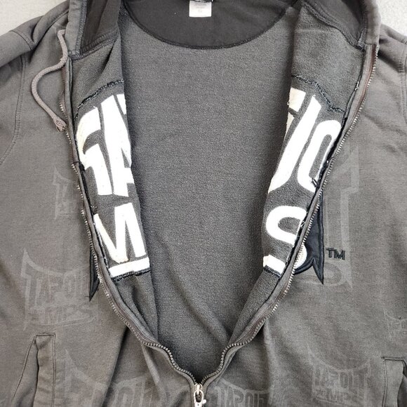 Tapout Y2K Full Zip Hoodie Sweatshirt Mens 5X MPS Tattoo MMA Gothic GREAT FADE - Picture 10 of 14